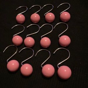Pink Shower Curtain Hooks